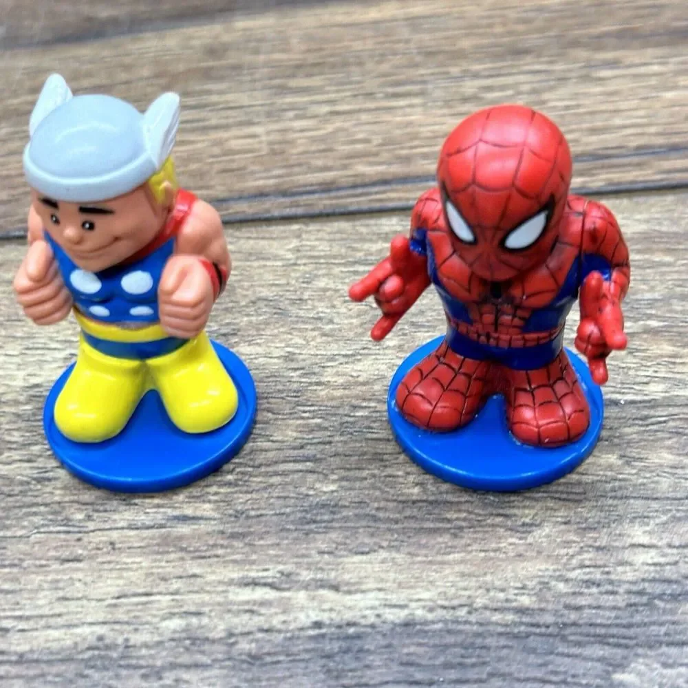 TM MARVEL‎ PVC SUPER Heroes Lot of 3. Spider Man, Thor, And Thing.